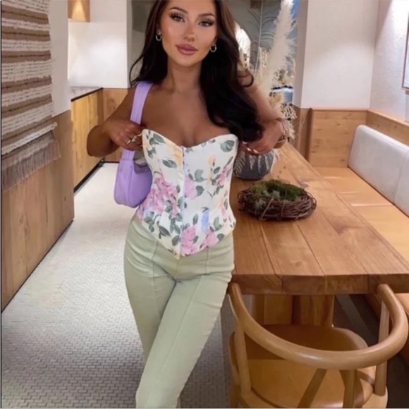 Zara Floral Corset Top, new with tags - Picture 4 of 7